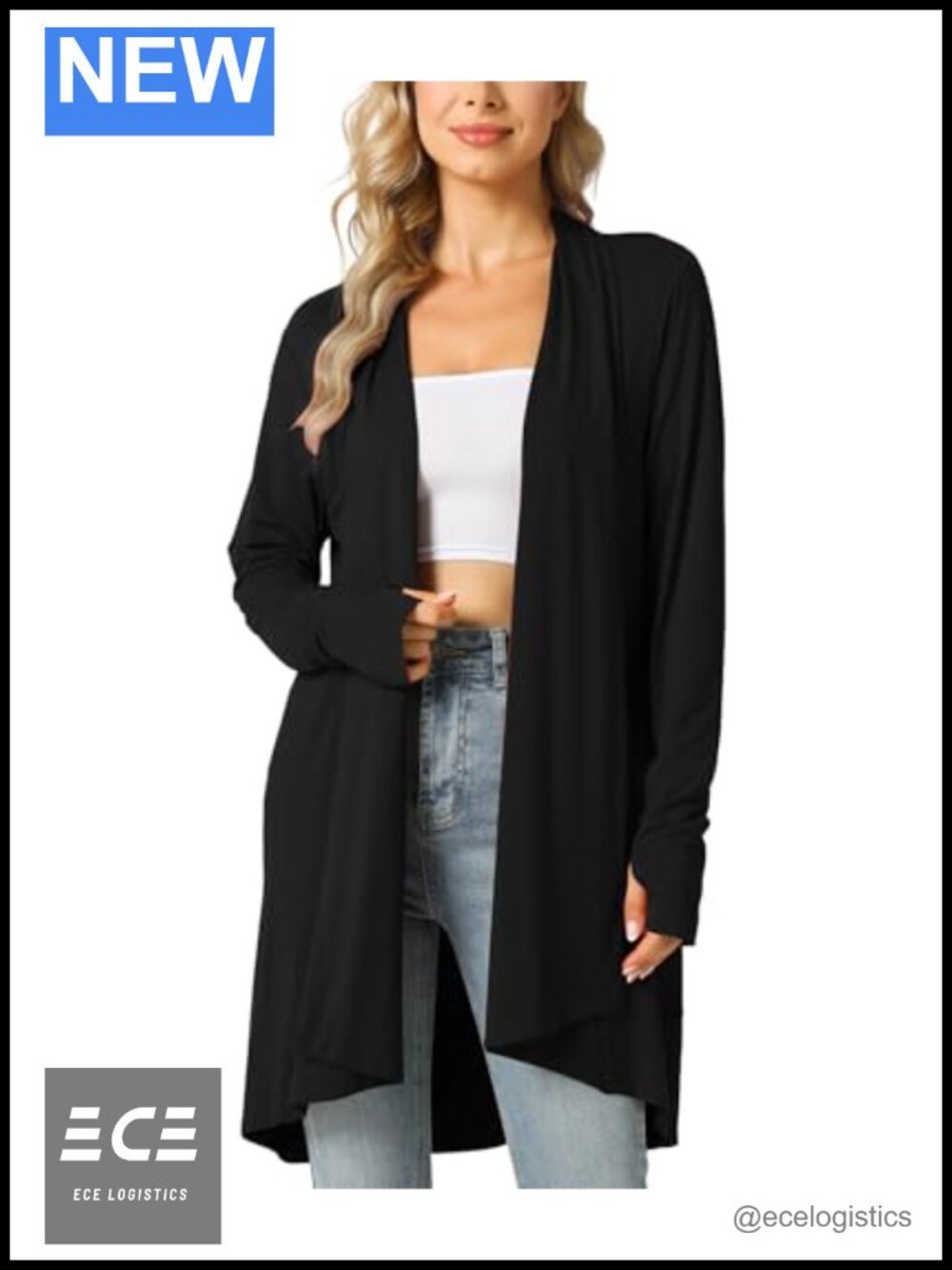 LazyCozy Women's Draped Open Front Lightweight Viscose Cardigan